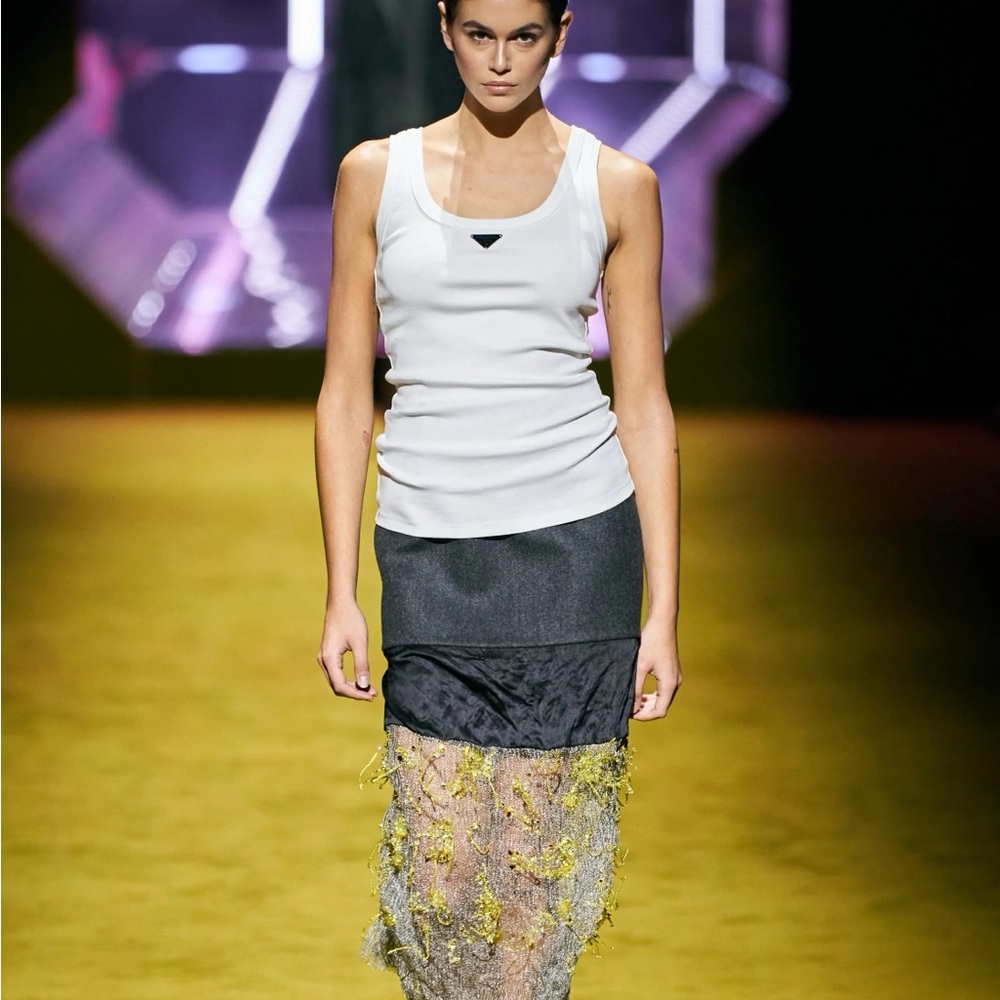 Prada Ribbed knit jersey tank top